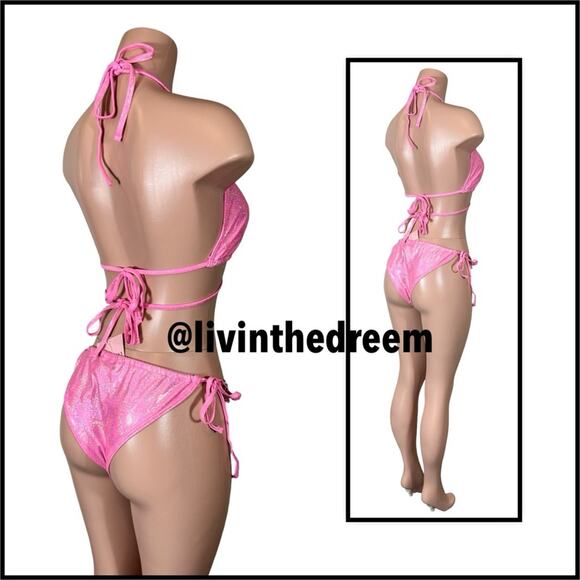 MODA MINX MAGIC IN MAKO WRAP TRIANGLE XL & RUCHED TIE SIDE BIKINI BOTTOMS L $79 - Picture 7 of 13